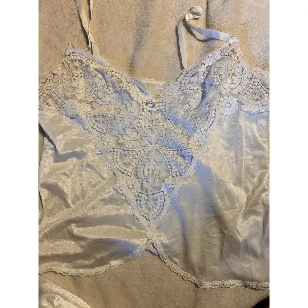 Vintage Vassarette‎ & Deena Satin Lace Lingerie Set Slip Nightgown Medium